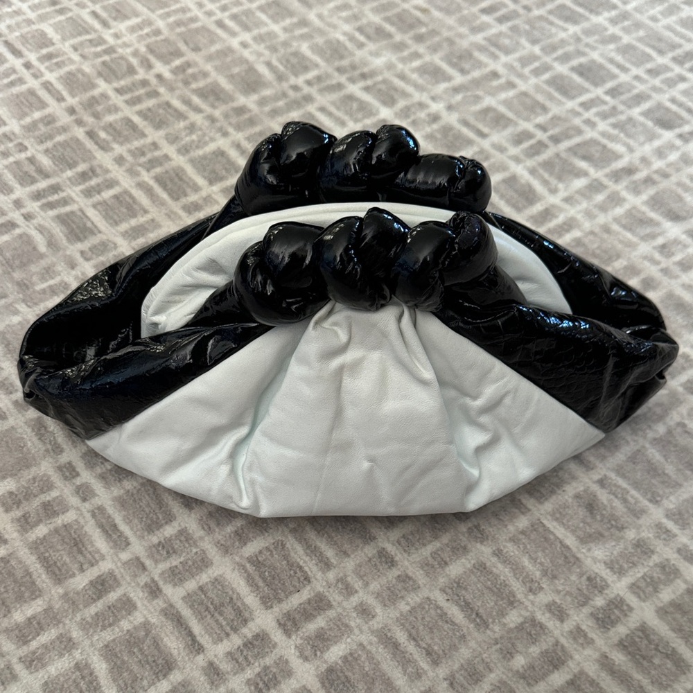 Bubble Knot Black and White Y2K Clutch